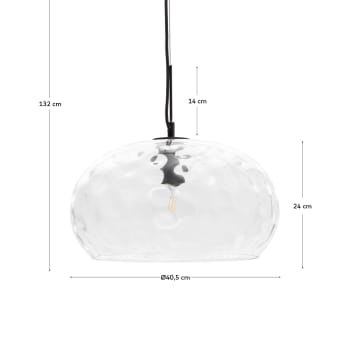 Lampada a soffitto Balma di vetro trasparente Ø 40 cm - dimensioni