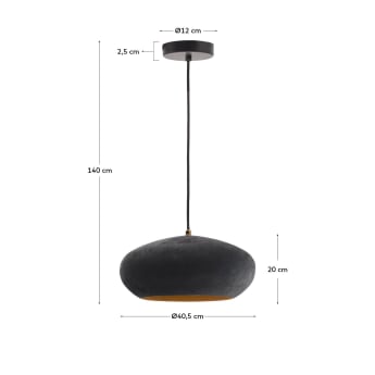 Inda metal ceiling lamp in a black finish, Ø 30 cm - sizes