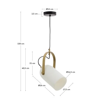 Reisy ceiling lamp made of glazed glass, Ø14 cm - sizes