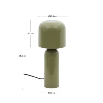 Monze table lamp in green painted metal - sizes