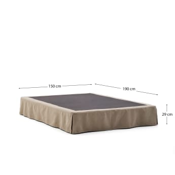 Linen and cotton Jaira base with removable cover with polka-dots for a 150 x 190 cm mattress - sizes