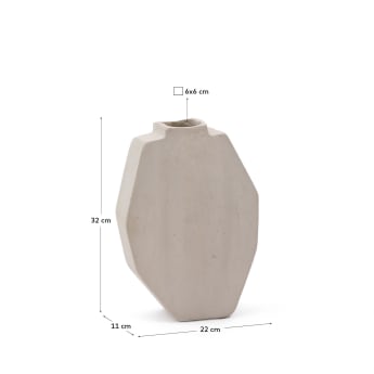 Lahara grey papier-mâché vase 32cm - sizes