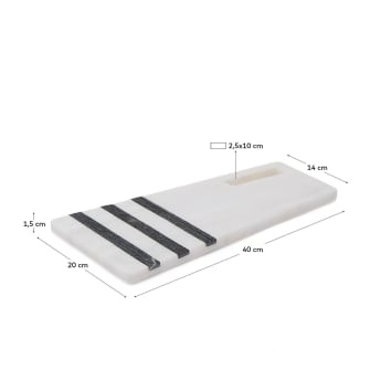 Nira large serving board in black and white marble - sizes