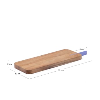 Zairin serving board in FSC 100% acacia wood and lilac metal - sizes