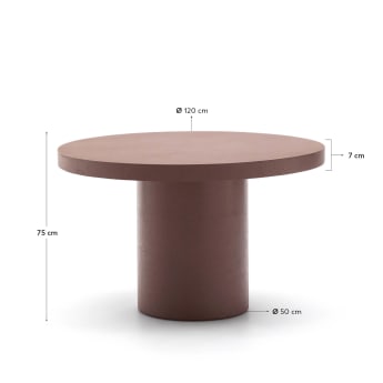 Aiguablava terracotta cement round table Ø120cm - sizes