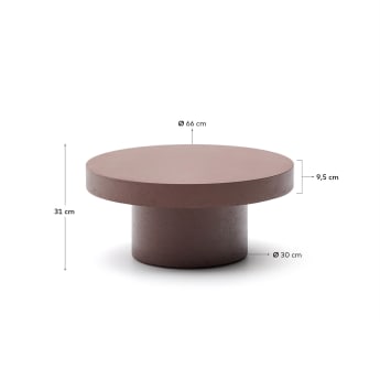 Aiguablava terracotta cement coffee table Ø66cm - sizes