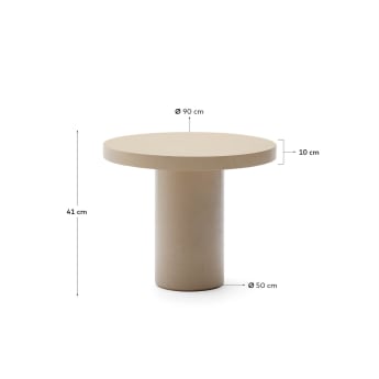 Aiguablava beige cement coffee table Ø90cm - sizes