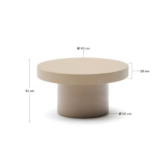 Aiguablava beige cement coffee table Ø90cm - sizes