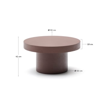 Aiguablava terracotta cement coffee table Ø90cm - sizes