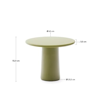 Albanella coffee table in cement with glossy green finish Ø65cm - sizes