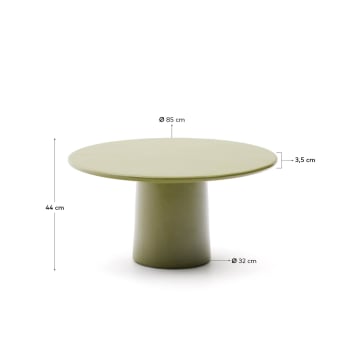 Albanella coffee table in cement with glossy green finish Ø85cm - sizes