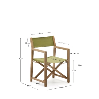 Πτυσσόμενη καρέκλα outdoor Vilara πράσινη από 100% μασίφ ξύλο ακακίας FSC - μεγέθη