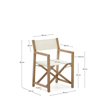 Πτυσσόμενη καρέκλα outdoor Vilara λευκή από 100% FSC μασίφ ξύλο ακακίας - μεγέθη