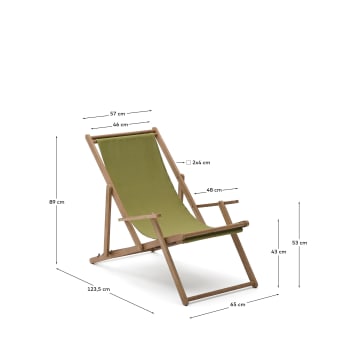 Vilara green outdoor folding hammock made of FSC 100% solid acacia wood - sizes