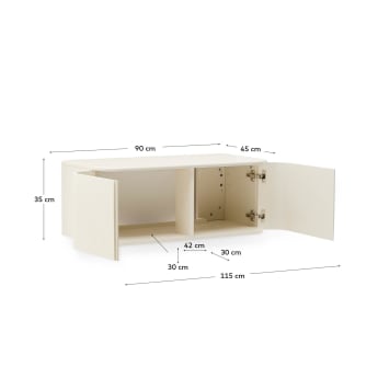 Salaya bathroom furniture in lacquered beige ash laminated plywood 90 x 45 cm - sizes