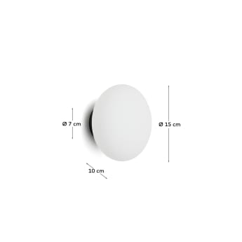 Wandleuchte Bamila aus Rauchglas und schwarzem Metall Ø 15 cm - Größen