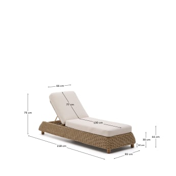 Meria sun lounger in synthetic rattan - sizes