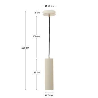 Andia aluminium ceiling lamp with beige painted finish - sizes