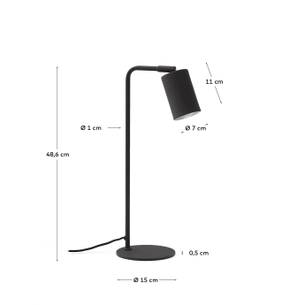 Manie metal desk lamp in metal with black cast-iron-effect finish - sizes