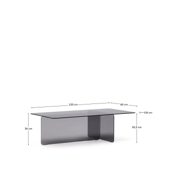 Zaren brown, tempered-glass coffee table, 120 x 60 cm - sizes