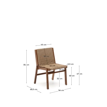 Itani chair in FSC 100% solid acacia wood and synthetic rattan - sizes