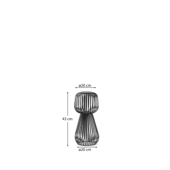 Reiba black metal solar table lamp - sizes