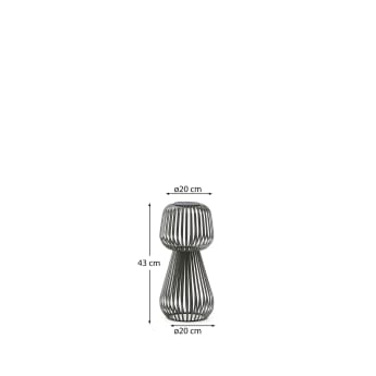 Reiba green metal solar table lamp - sizes