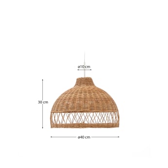 Loura rattan ceiling lamp shade with natural finish Ø40cm - sizes