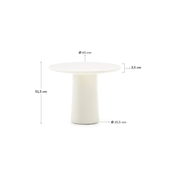 Albanella coffee table in cement with glossy white finish Ø65cm - sizes