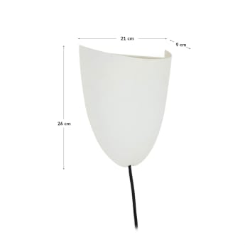 Nibla wall-mounted light fixture in white clay-effect metal - sizes