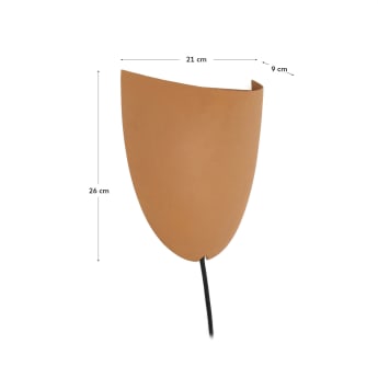 Nibla wall-mounted light fixture in terracotta-effect metal - sizes