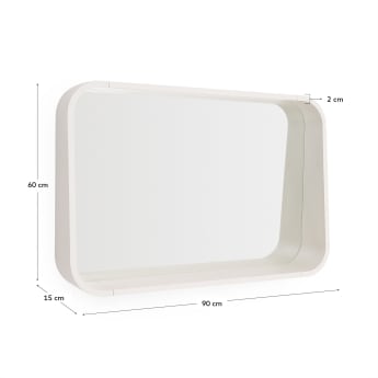 Salaya mirror in lacquered beige ash laminated plywood 90 x 60 cm - sizes