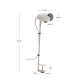 Jula desk lamp with clamp in grey metal - sizes