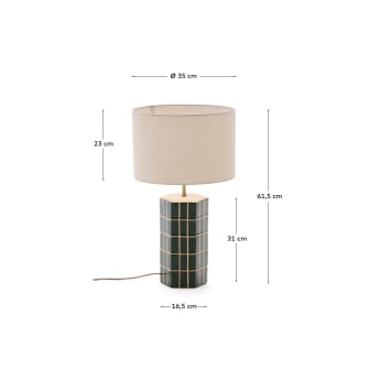 Rue green ceramic table lamp - sizes