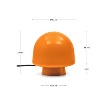 Reig orange glass table lamp - sizes