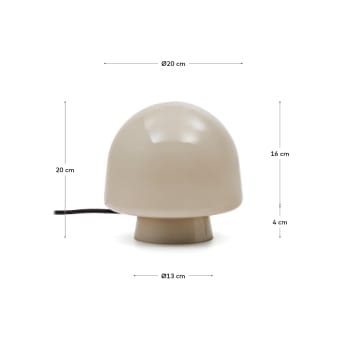 Reig grey glass table lamp - sizes