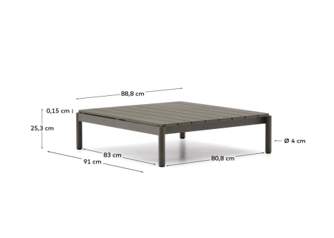 Sorells coffee table in green aluminum 89 x 91 cm - sizes