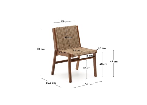 Itani chair in FSC 100% solid acacia wood and synthetic rattan - sizes