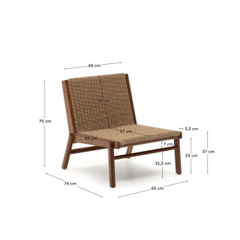 Itani armchair in FSC 100% solid acacia wood and synthetic rattan - sizes