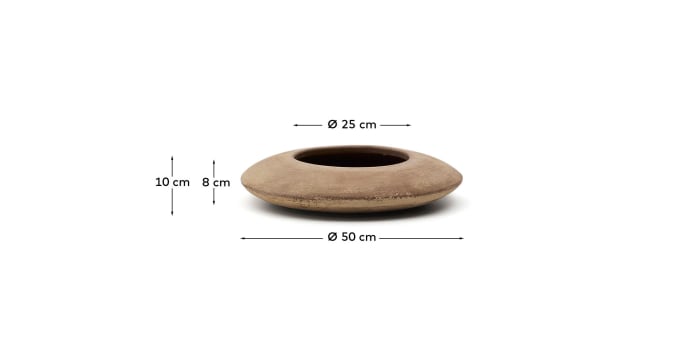 Rivor terracotta planter with natural finish Ø 50cm - sizes