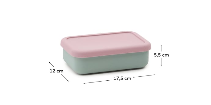 Lili lunch box in pink and turquoise silicone - sizes