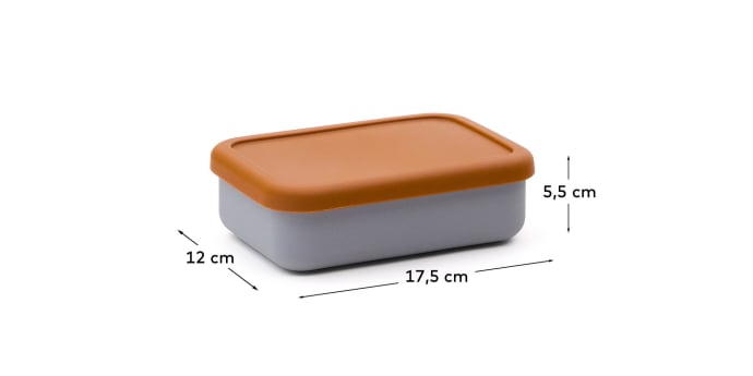 Lili lunch box in orange and blue silicone - sizes