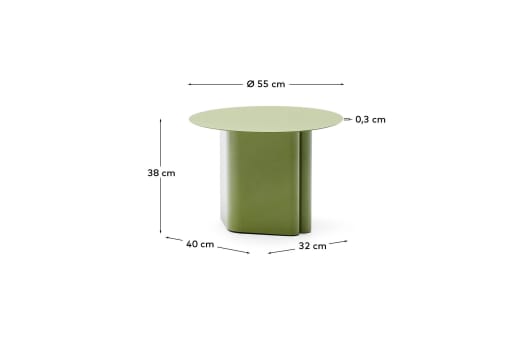 Arvin green iron side table Ø 55cm - sizes