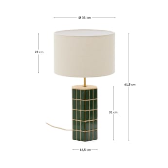 Rue green ceramic table lamp - sizes