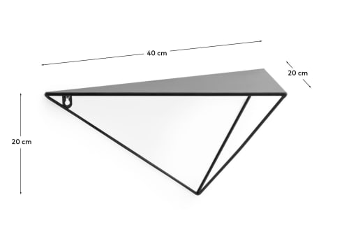 Teg prism shelf in steel with black finish 40 x 20 cm - sizes
