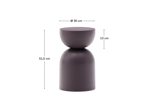 Side table Rachell made of metal with a purple painted finish Ø30.5 cm - sizes