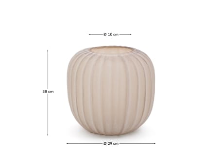Lumia beige glass vase 38cm - sizes