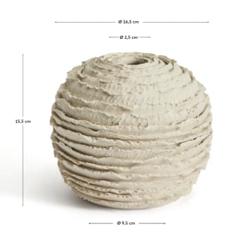 Evania vase in beige ceramic 15,5 cm - sizes