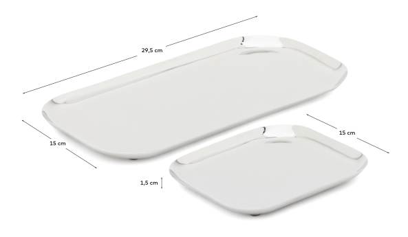 Nirela set of 2 stainless steel trays - sizes