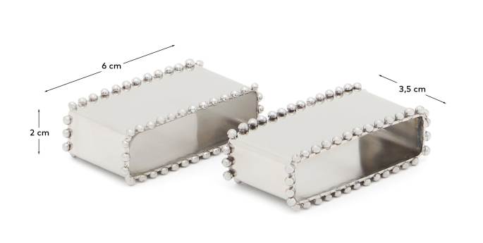Nirela set of 2 stainless steel napkin rings - sizes